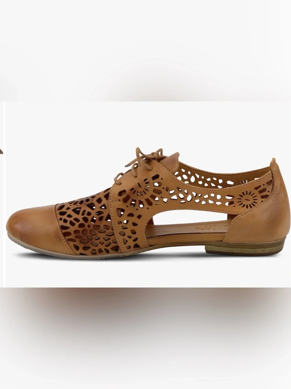 Nordstrom $140 now 5⭐️ Spring Step  Women's Camel Lace-Up Flats 41/9.5-10